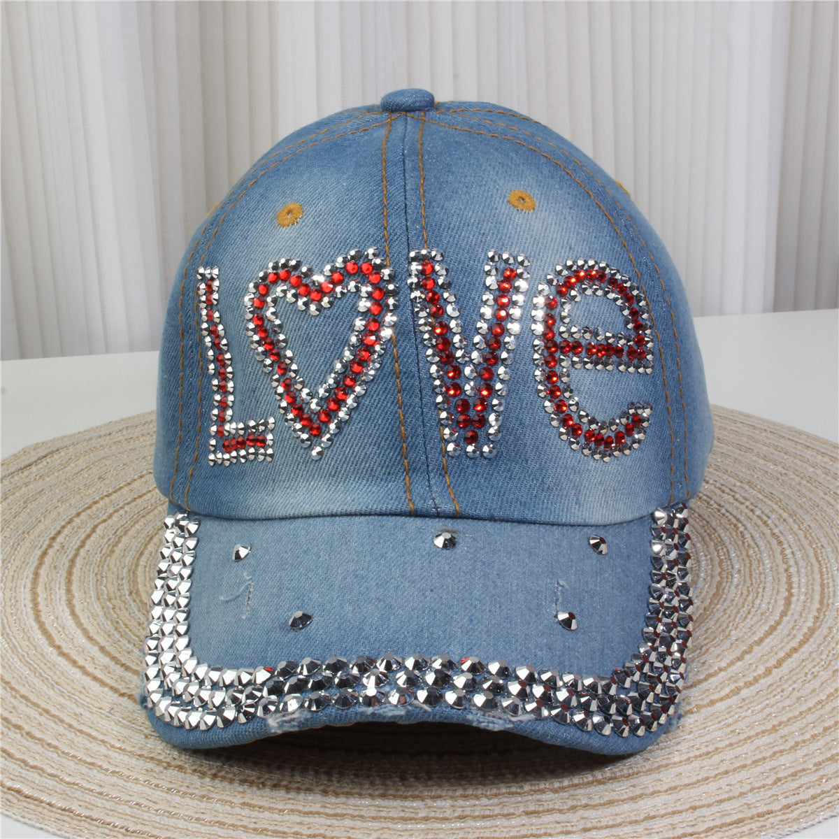 Wholesale British Denim Diamond Casual Baseball Cap